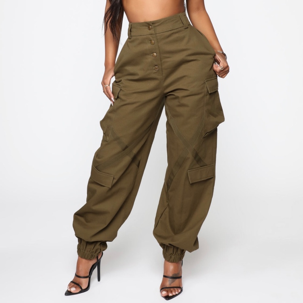 Olive High Waisted - Cargo Pants - Camo Pants - Camouflage Pants